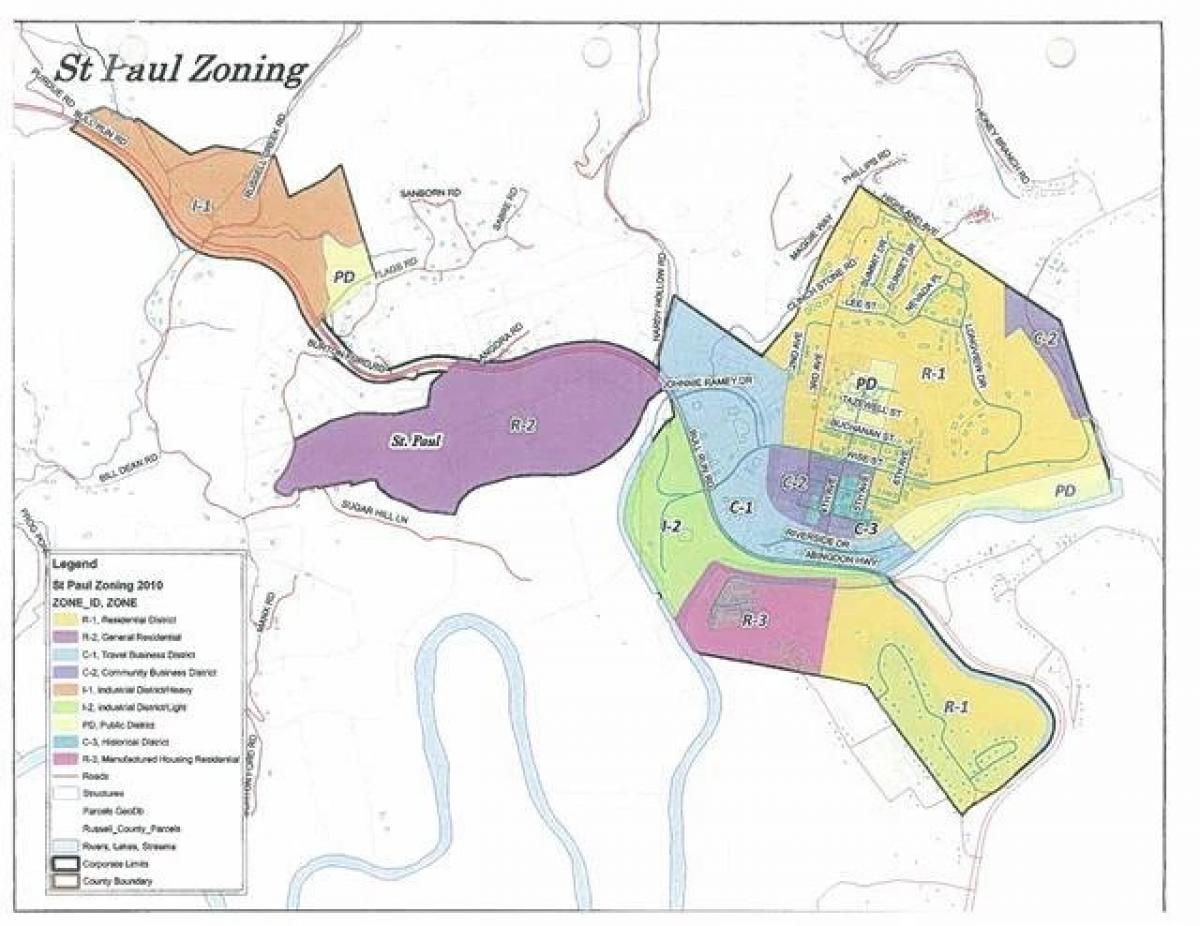 Town of St Paul Zoning Map